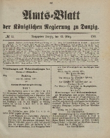 Amts-Blatt der Königlichen Regierung zu Danzig, 23. März 1901, Nr. 12