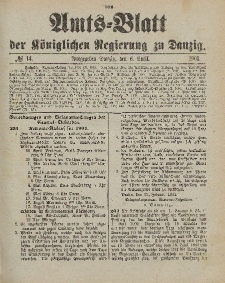 Amts-Blatt der Königlichen Regierung zu Danzig, 6. April 1901, Nr. 14