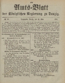 Amts-Blatt der Königlichen Regierung zu Danzig, 18. Mai 1901, Nr. 20