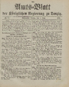Amts-Blatt der Königlichen Regierung zu Danzig, 1. Juni 1901, Nr. 22