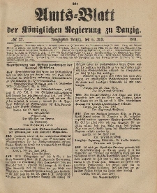 Amts-Blatt der Königlichen Regierung zu Danzig, 6. Juli 1901, Nr. 27