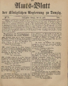 Amts-Blatt der Königlichen Regierung zu Danzig, 13. Juli 1901, Nr. 28
