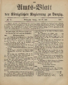 Amts-Blatt der Königlichen Regierung zu Danzig, 27. Juli 1901, Nr. 30