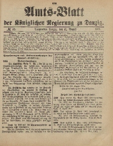 Amts-Blatt der Königlichen Regierung zu Danzig, 31. August 1901, Nr. 35