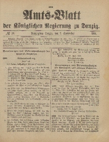 Amts-Blatt der Königlichen Regierung zu Danzig, 7. September 1901, Nr. 36