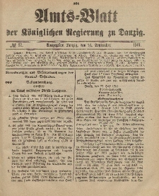 Amts-Blatt der Königlichen Regierung zu Danzig, 14. September 1901, Nr. 37