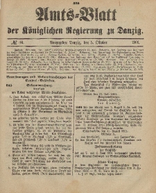 Amts-Blatt der Königlichen Regierung zu Danzig, 5. Oktober 1901, Nr. 40
