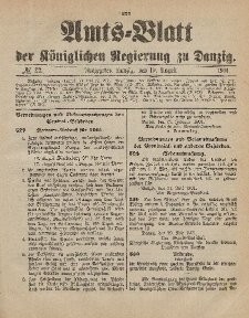 Amts-Blatt der Königlichen Regierung zu Danzig, 10. August 1901, Nr. 32