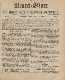 Amts-Blatt der Königlichen Regierung zu Danzig, 12. Oktober 1901, Nr. 41