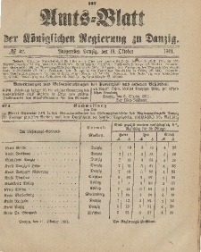 Amts-Blatt der Königlichen Regierung zu Danzig, 19. Oktober 1901, Nr. 42
