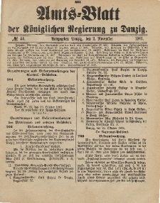 Amts-Blatt der Königlichen Regierung zu Danzig, 2. November 1901, Nr. 44