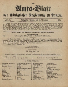 Amts-Blatt der Königlichen Regierung zu Danzig, 16. November 1901, Nr. 46