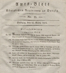 Amts-Blatt der Königlichen Regierung zu Danzig, 15. März 1826, Nr. 11