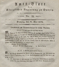 Amts-Blatt der Königlichen Regierung zu Danzig, 31. Mai 1826, Nr. 22