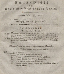 Amts-Blatt der Königlichen Regierung zu Danzig, 28. Juni 1826, Nr. 26