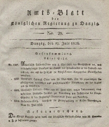 Amts-Blatt der Königlichen Regierung zu Danzig, 19. Juli 1826, Nr. 29