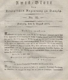 Amts-Blatt der Königlichen Regierung zu Danzig, 9. August 1826, Nr. 32