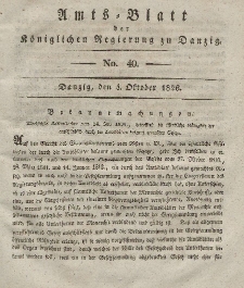 Amts-Blatt der Königlichen Regierung zu Danzig, 4. Oktober 1826, Nr. 40