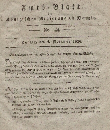 Amts-Blatt der Königlichen Regierung zu Danzig, 1. November 1826, Nr. 44