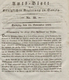Amts-Blatt der Königlichen Regierung zu Danzig, 29. November 1826, Nr. 48
