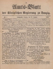 Amts-Blatt der Königlichen Regierung zu Danzig, 18. Januar 1902, Nr. 3