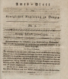 Amts-Blatt der Königlichen Regierung zu Danzig, 31. Januar 1822, Nr. 5