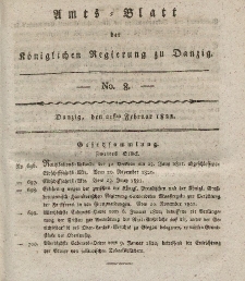 Amts-Blatt der Königlichen Regierung zu Danzig, 21. Februar 1822, Nr. 8