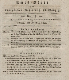 Amts-Blatt der Königlichen Regierung zu Danzig, 2. Mai 1822, Nr. 18 