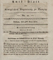 Amts-Blatt der Königlichen Regierung zu Danzig, 30. Mai 1822, Nr. 22 