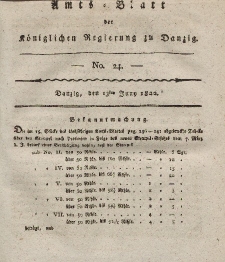 Amts-Blatt der Königlichen Regierung zu Danzig, 13. Juni 1822, Nr. 24 