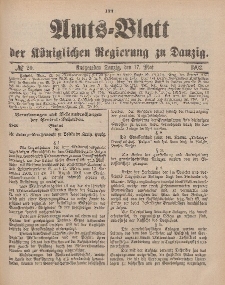Amts-Blatt der Königlichen Regierung zu Danzig, 17. Mai 1902, Nr. 20