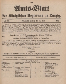 Amts-Blatt der Königlichen Regierung zu Danzig, 31. Mai 1902, Nr. 22