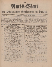 Amts-Blatt der Königlichen Regierung zu Danzig, 9. August 1902, Nr. 32