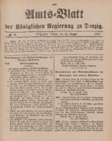 Amts-Blatt der Königlichen Regierung zu Danzig, 23. August 1902, Nr. 34