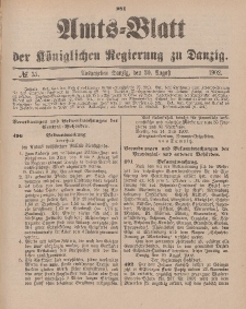Amts-Blatt der Königlichen Regierung zu Danzig, 30. August 1902, Nr. 35