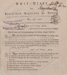Amts-Blatt der Königlichen Regierung zu Danzig, 2. Juli 1818, Nr. 27