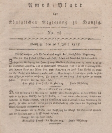 Amts-Blatt der Königlichen Regierung zu Danzig, 9. Juli 1818, Nr. 28