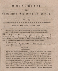 Amts-Blatt der Königlichen Regierung zu Danzig, 20. August 1818, Nr. 34