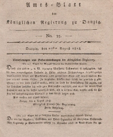 Amts-Blatt der Königlichen Regierung zu Danzig, 27. August 1818, Nr. 35