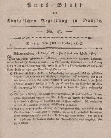 Amts-Blatt der Königlichen Regierung zu Danzig, 8. Oktober 1818, Nr. 41