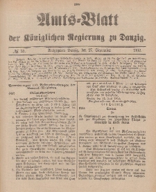 Amts-Blatt der Königlichen Regierung zu Danzig, 27. September 1902, Nr. 39