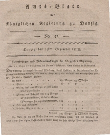 Amts-Blatt der Königlichen Regierung zu Danzig, 24. Dezember 1818, Nr. 52