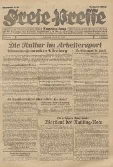 Freie Presse, Nr. 167 Sonnabend 20. Juli 1929 5. Jahrgang