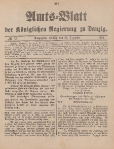 Amts-Blatt der Königlichen Regierung zu Danzig, 27. Dezember 1902, Nr. 52