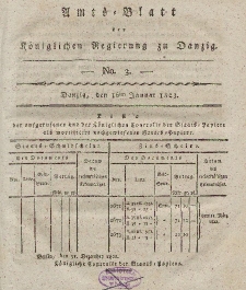 Amts-Blatt der Königlichen Regierung zu Danzig, 16. Januar 1823, Nr. 3