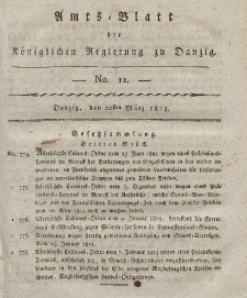 Amts-Blatt der Königlichen Regierung zu Danzig, 20. März 1823, Nr. 12