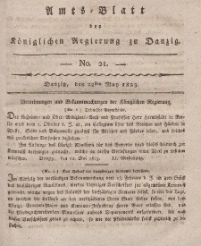 Amts-Blatt der Königlichen Regierung zu Danzig, 22. Mai 1823, Nr. 21