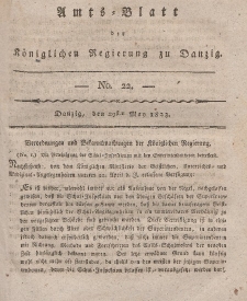 Amts-Blatt der Königlichen Regierung zu Danzig, 29. Mai 1823, Nr. 22