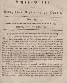 Amts-Blatt der Königlichen Regierung zu Danzig, 19. Juni 1823, Nr. 25