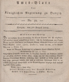 Amts-Blatt der Königlichen Regierung zu Danzig, 7. August 1823, Nr. 32